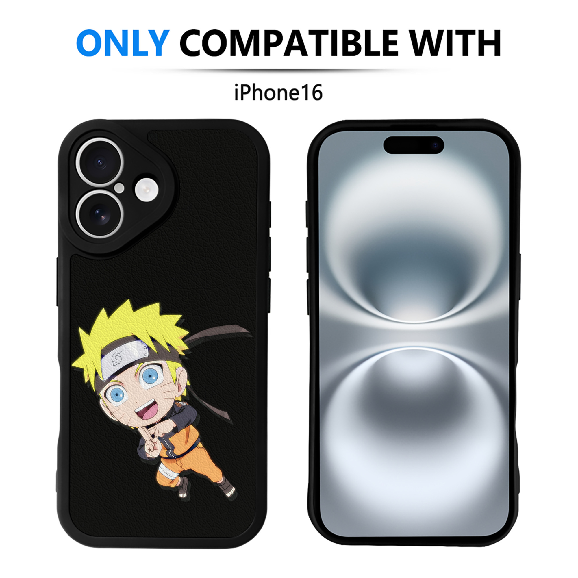 （画像用） NARUTO -ナルト- うずまき ナルト Uzumaki Naruto 【iPhone 16シリーズ対応】シリコンスマホケース（レザー調） 材質：シリコン